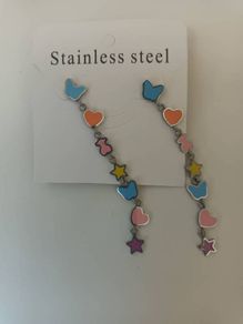 Bears and love hearts earrings