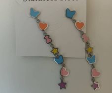 Bears and love hearts earrings
