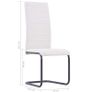 Cantilever Dining Chairs 2 pcs Cream Fabric Image 8