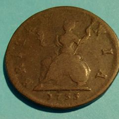 England George II  1733 FARTHING  In Fine condition