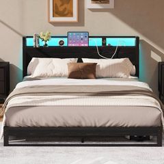 Kingsize Floor Bed Base with Charging Station