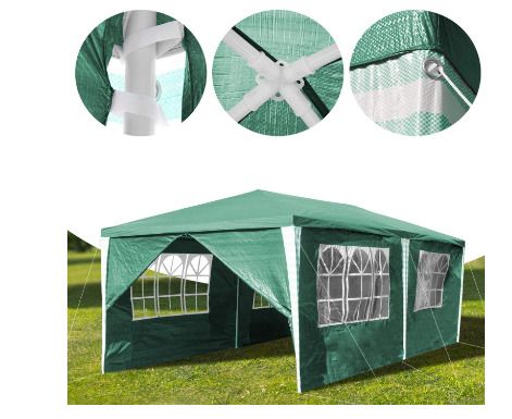 3 x 6 m Gazebo  Party Tent  Garden Gazebo with 6 Side Panels for Wedding Party, Garden Camping