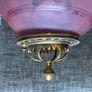 Victorian Manskenslampa Moonlight Etched Cranberry Hanging Ceiling Light Shade Image 2