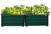Set of Two 60 x 60cm Steel Planter Boxes - Green