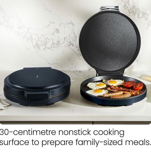 Everything Maker, 30cm Pizza Oven Electric More, 1570W, 220 C Non-Stick, High Heat, Digital Cookbook, LED Indicator, Vertical Storage