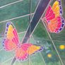 Artisan butterfly ceramic tiled wooden tray Image 4