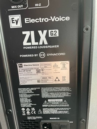Pair of Electro-Voice EV ZLX-12P-G2 Powered Speakers with Padded Covers - As New