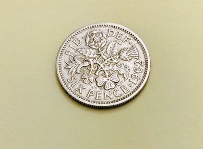 1962 Elizabeth II UK Sixpence