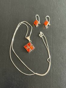 silver and amber set