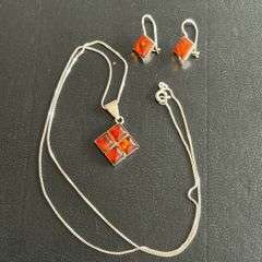 silver and amber set