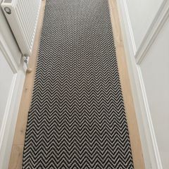 Rug black and cream