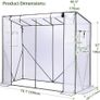 Greenhouse for Outdoors: Portable Green House Heavy Duty with Roll-Up Zippered Door PE Cover, Tall Plastic Greenhouses for Outside Winter Plants Shed for Backyard, White 200x77x170 cm Image 2