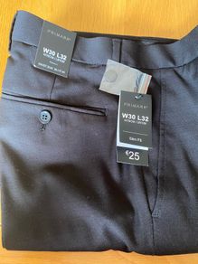 Mens Black Slim Fit Suit Trousers