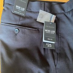 Mens Black Slim Fit Suit Trousers