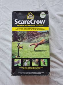 Home defence scare crow motion activated animal deterrent keeps unwanted animals out of your garden brand new