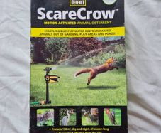 Home defence scare crow motion activated animal deterrent keeps unwanted animals out of your garden brand new
