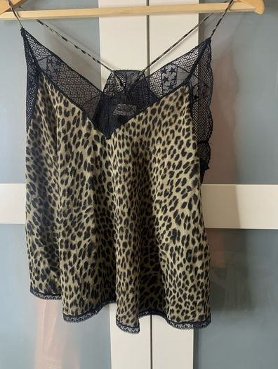 Zadig & Voltaire Womens Designer Cami Top Leopard Size Medium M