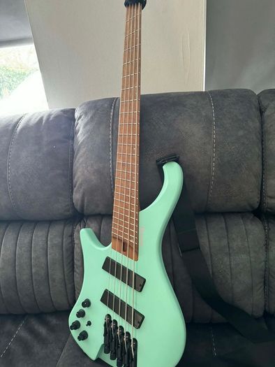 ibanez left handed bass, stainless steel frets