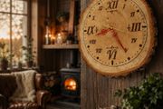 Large Handmade Wooden Wall Clock One of a Kind