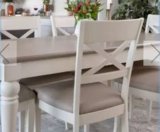 2 x Dining chairs EZ Living dining chairs Bentley Designs Montreux leather seat