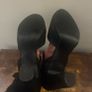 Black vintage style T-bar high heel platform shoes Image 5