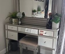 Mirrored Makeup Table and Chair