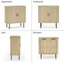 Sideboard, Buffet Storage Cabinet for Living Room, Kitchen Cupboard with Tambour Sliding Door, Storage Unit for Modern Home Dinning Room,Nature Image 5