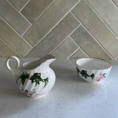 Vintage Allyn Nelson Creamer Jug & Sugar Bowl Set Fine Bone China