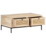 Coffee Table 90x50x37 cm Solid Mango Wood and Natural Cane Image 4