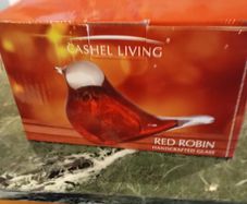 Cashel Living Decorative RedRobin Glass Art