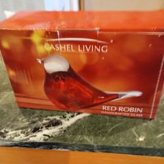 Cashel Living Decorative RedRobin Glass Art