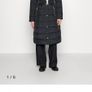 BARBOUR Charcoal Black Quilted Belted Jacket with Detachable  Luxurious Faux Fur Hood Sz 12 UK - Rrp 260 (New) Image 3