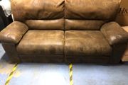 Brown Leather Two-Seater Sofa