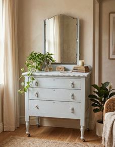 Antique Victorian/Edwardian Solid Wood Vanity Chest