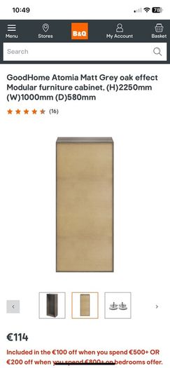 B and q wardrobe cabinet