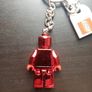 LegoVIP Chrome Red Minifigure Key Chain with Lego Logo Tile Image 4