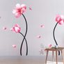 Pink Paeony Flowers Home Decor Mural Art Decal DIY Wall Stickers Image 2