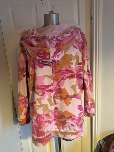 ISilk Everyday luxury cotton pink zipped hoodie jumper size M UK16 EU44 Postage included