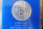 1989 Malaysia Silver Proof 15 Ringgit Coin