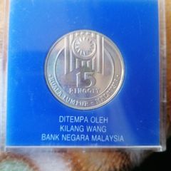 1989 Malaysia Silver Proof 15 Ringgit Coin