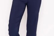 Navy Cropped Trousers