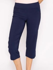 Navy Cropped Trousers