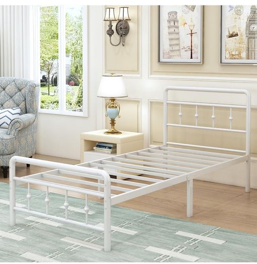 3ft Single Bed Frame with Victorian Headboard and Footboard
