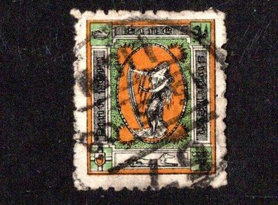 1907-16 Ireland Sinn Fein Label Female with Harp Broad Crown used with cds cancel