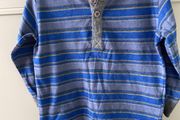 Pumpkin patch long sleeve striped blue top size 2
