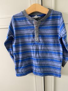 Pumpkin patch long sleeve striped blue top size 2