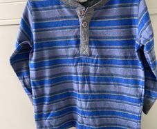 Pumpkin patch long sleeve striped blue top size 2