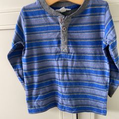Pumpkin patch long sleeve striped blue top size 2