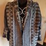 Beautiful 100% Silk Black & Silver Jacket (Size 14) Image 2