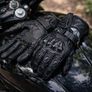 Premium Black Leather Motorcycle Riding Gloves Image 2
